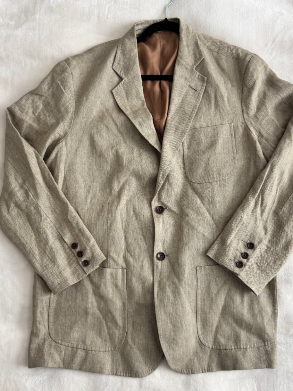 Tommy Bahama Mens M 100% Linen Blazer Tan Sport Coat Old Money Resort Jacket